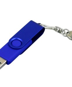 Alternative view of USB 2.0- флешка промо на 16 Гб с поворотным механизмом и однотонным металлическим клипом