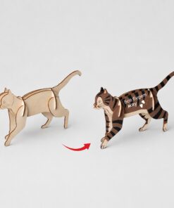 Деревянный 3d пазл Котик